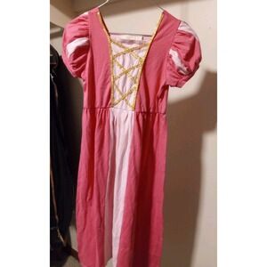 Luo‎ Bei Er Kids Pink Princess Costume Dress Puff Sleeve Lace Up Size 150